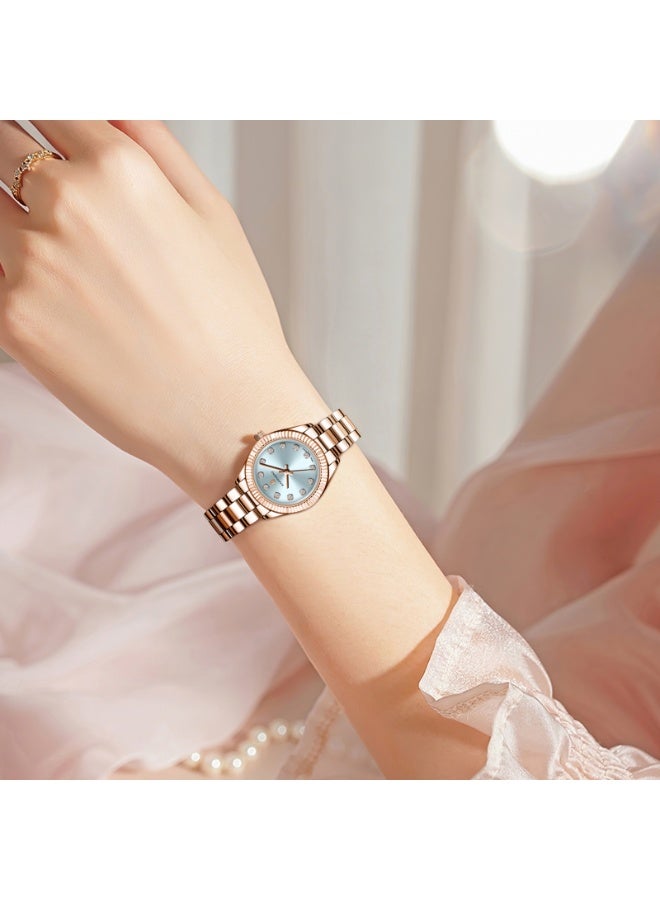 سافيرو ساعة نسائية، ساعة نسائية فاخرة، ساعة نسائية بسوار، ساعة صغيرة مقاومة للماء من الفولاذ المقاوم للصدأ حتى 3ATM - Image 5